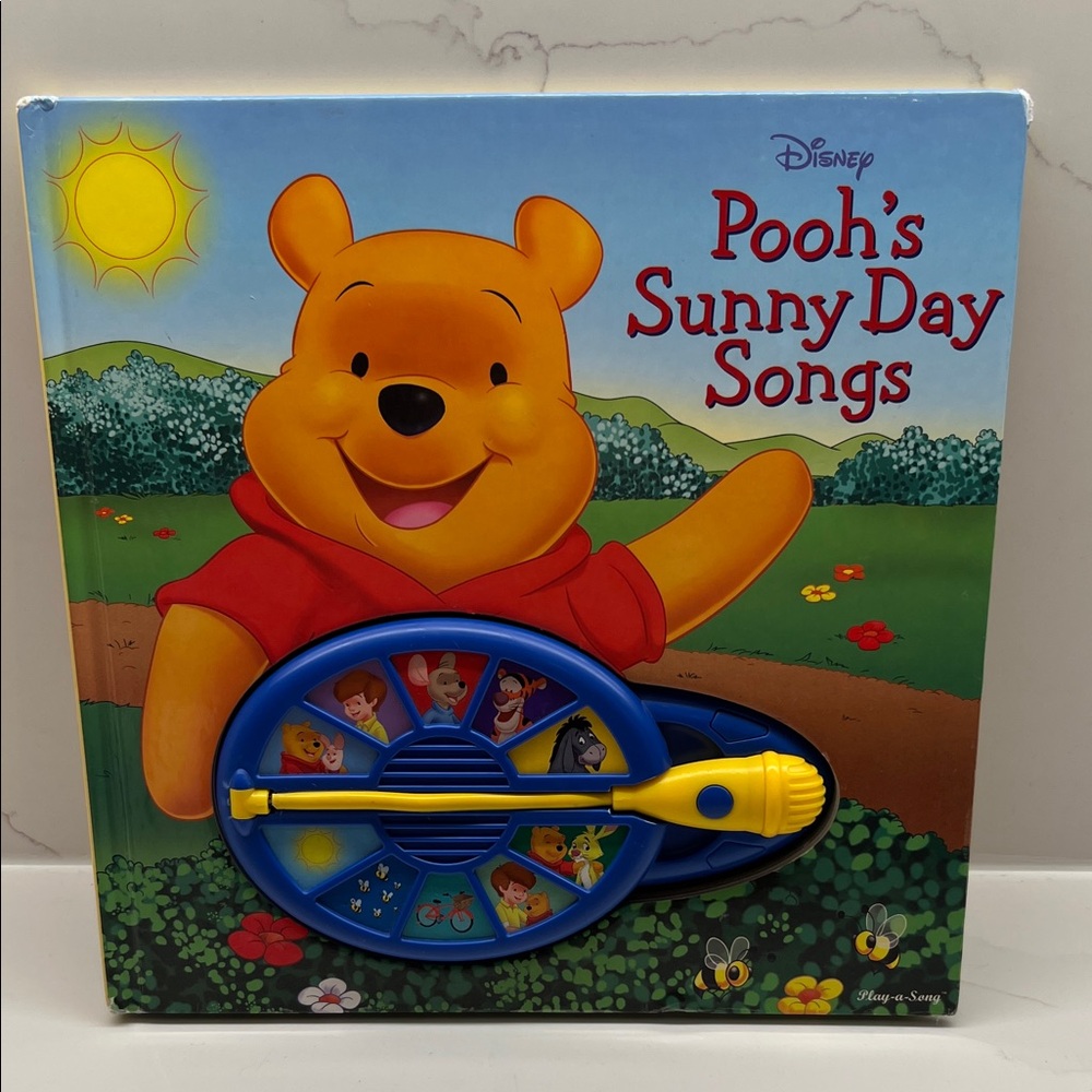 Winnie the Pooh Disney Pooh’s Sunny Day Songs Musical Book w/mic - 2005 Working